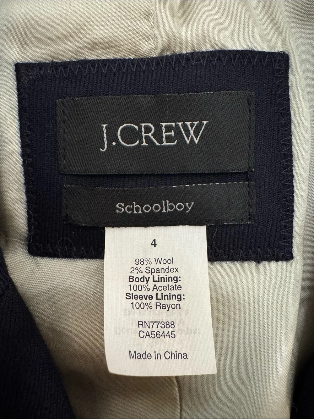 J.Crew Navy Schoolboy Blazer Size 4